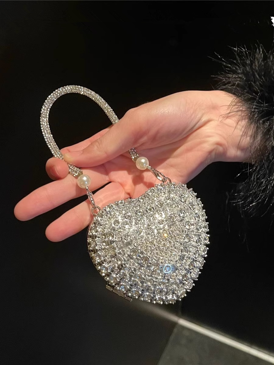 Luxury Bags Mini - Luxury Small Bling Heart Shape Diamond