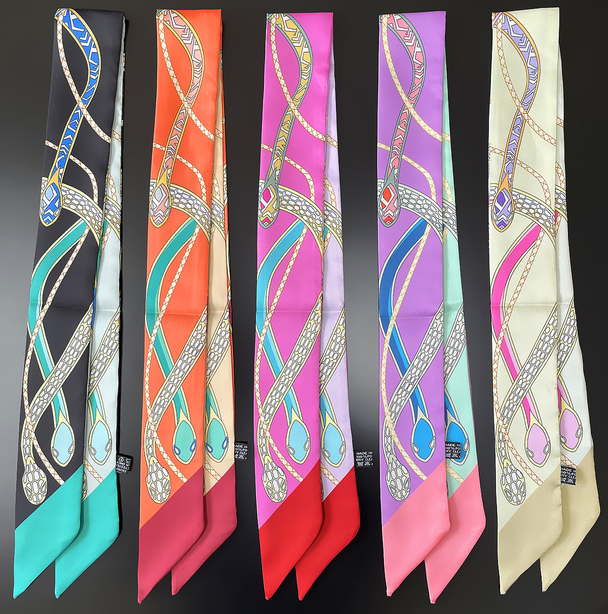 Discount Luxury Bags - New Brand Design Colored Snake Twill