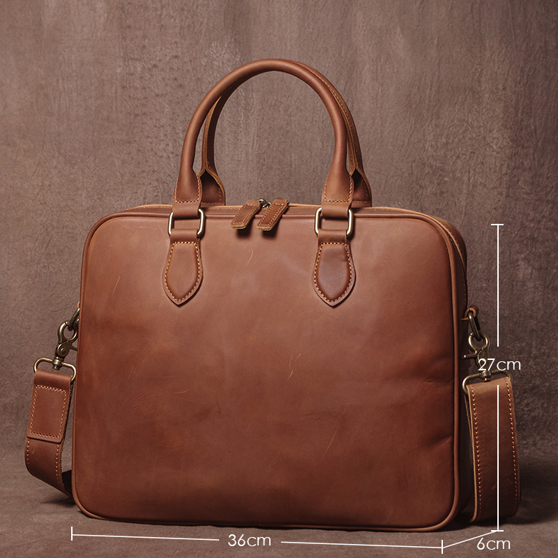 GURO Men Crazy Horse Cowhide B - Luxury Bags Tote avaliação e preço