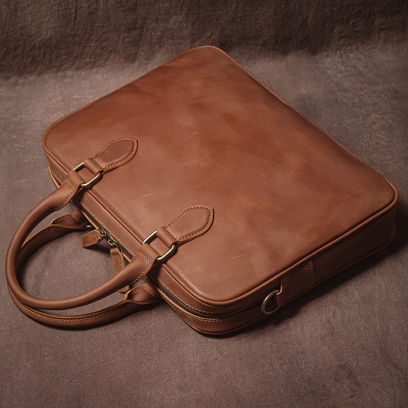 GURO Men Crazy Horse Cowhide B - Luxury Bags Tote avaliação e preço