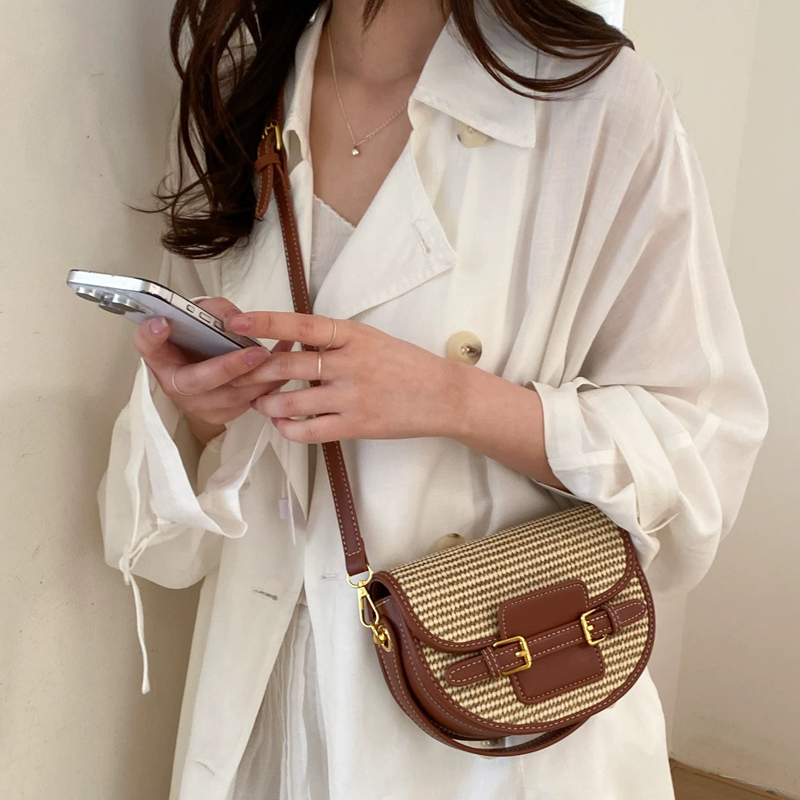 England Style Mini Straw Saddl - Luxury Bags Mini avaliação e preço